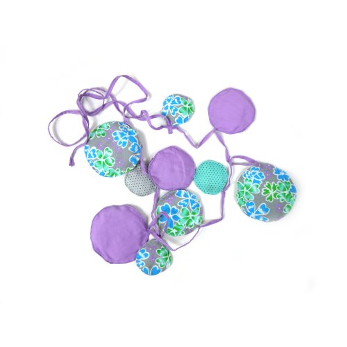 Guirlande molletonnée pastilles - fil violet